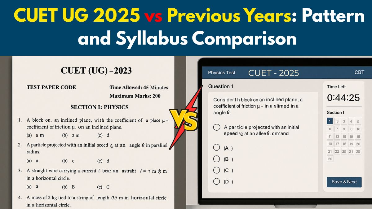 CUET 2025 new exam pattern comparison with earlier years